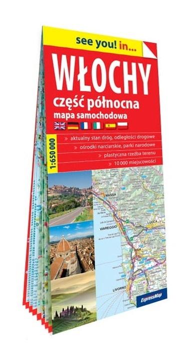 Włochy. Część północna; papierowa mapa samochodowa 1:650 000