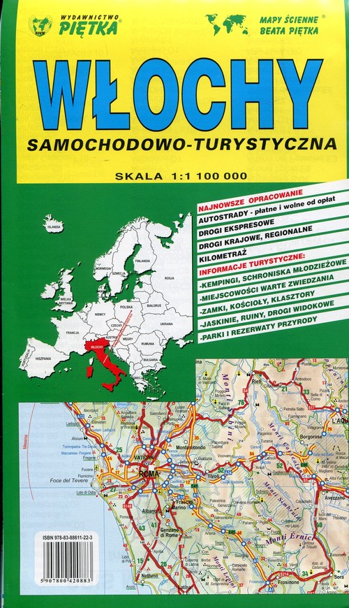 Włochy mapa samochodowo-turystyczna