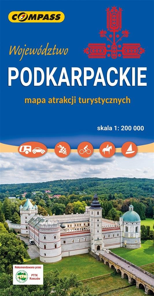 Województwo Podkarpackie mapa atrakcji turystycznych 1:200 000