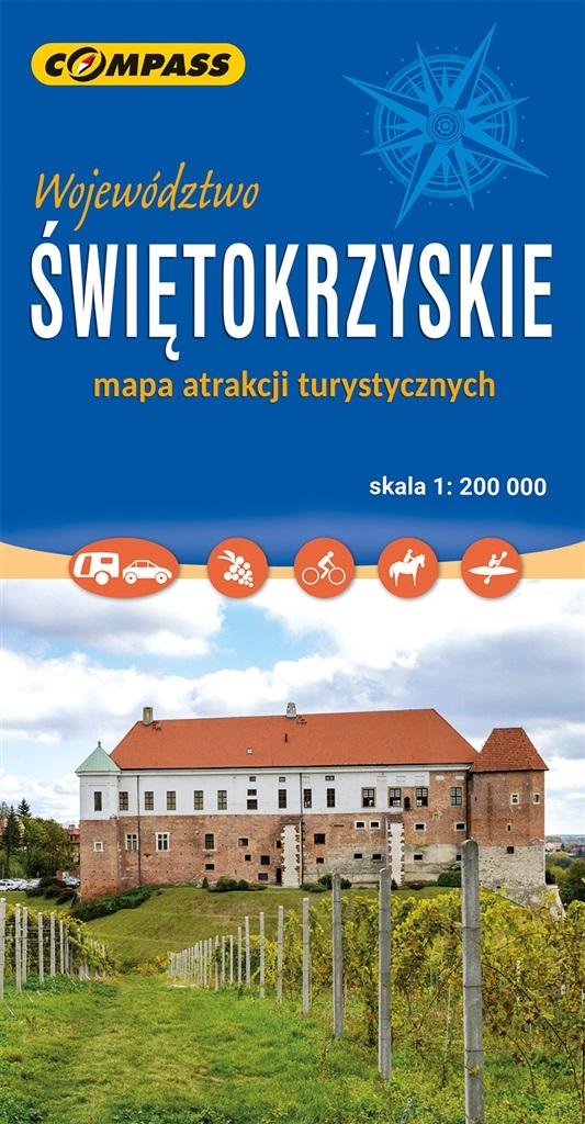 Województwo Świętokrzyskie mapa atrakcji turystycznych 1:200 000