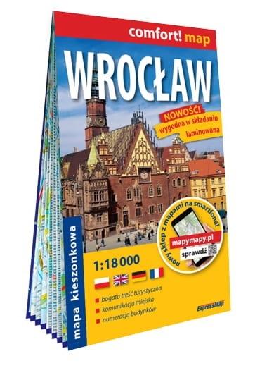Wrocław; laminowany plan miasta 1:18 000