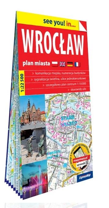 Wrocław; papierowy plan miasta 1:22 500