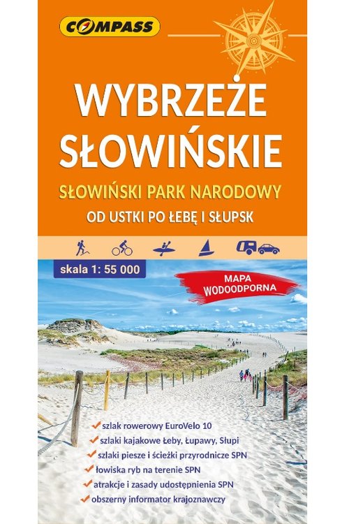 Wybrzeże Słowińskie Słowiński Park Narodowy mapa wodoodporna 1:55 000
