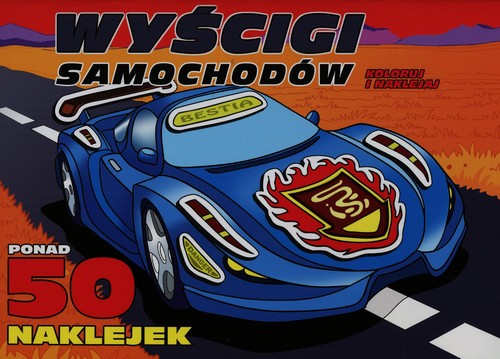 Wyścigi samochodów Koloruj i naklejaj