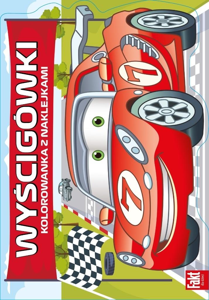 Wyścigówki. Kolorowanka z naklejkami