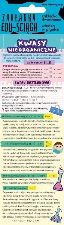Zakładka Edu-ściąga kwasy nieorganiczne