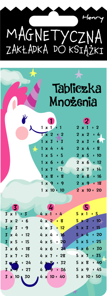 Zakładka magnetyczna edukacyjna tabliczka mnożenia Unicorn