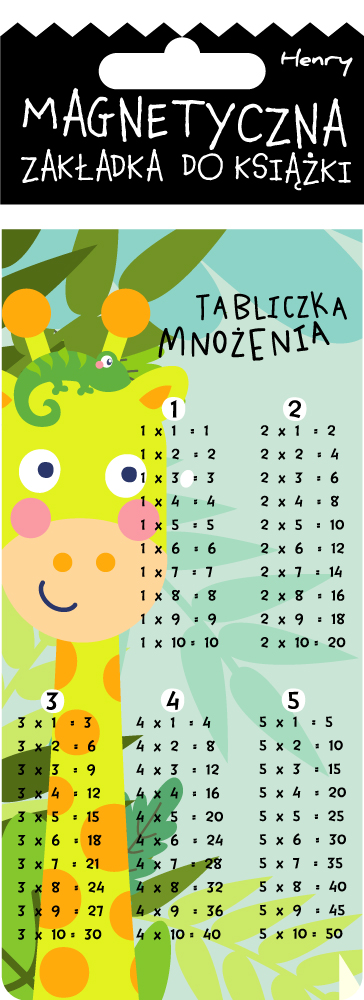 Zakładka magnetyczna edukacyjna tabliczka mnożenia żyrafa