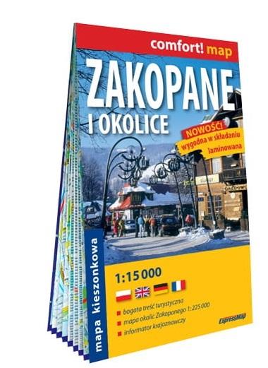 Zakopane i okolice; kieszonkowy laminowany plan miasta 1:15 000