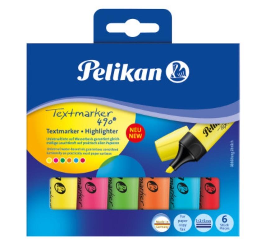 Zakreślacz 490 6 kolorów Pelikan