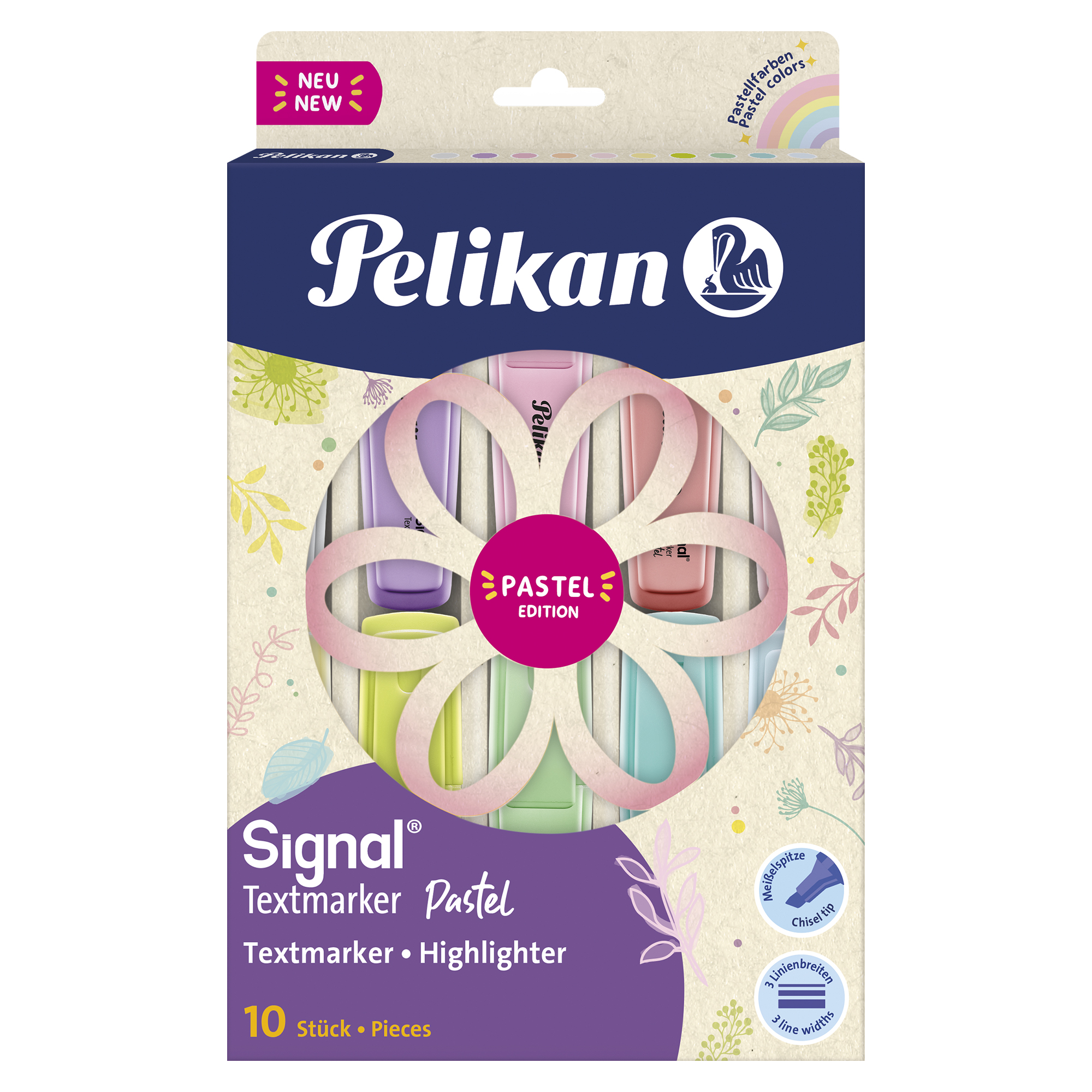 Zakreślacz signal pastel 10 kolorów Pelikan
