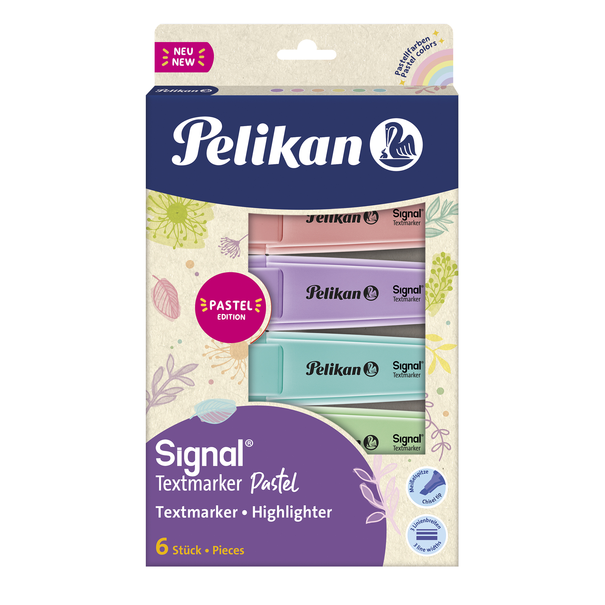 Zakreślacz signal pastel 6 kolorów Pelikan