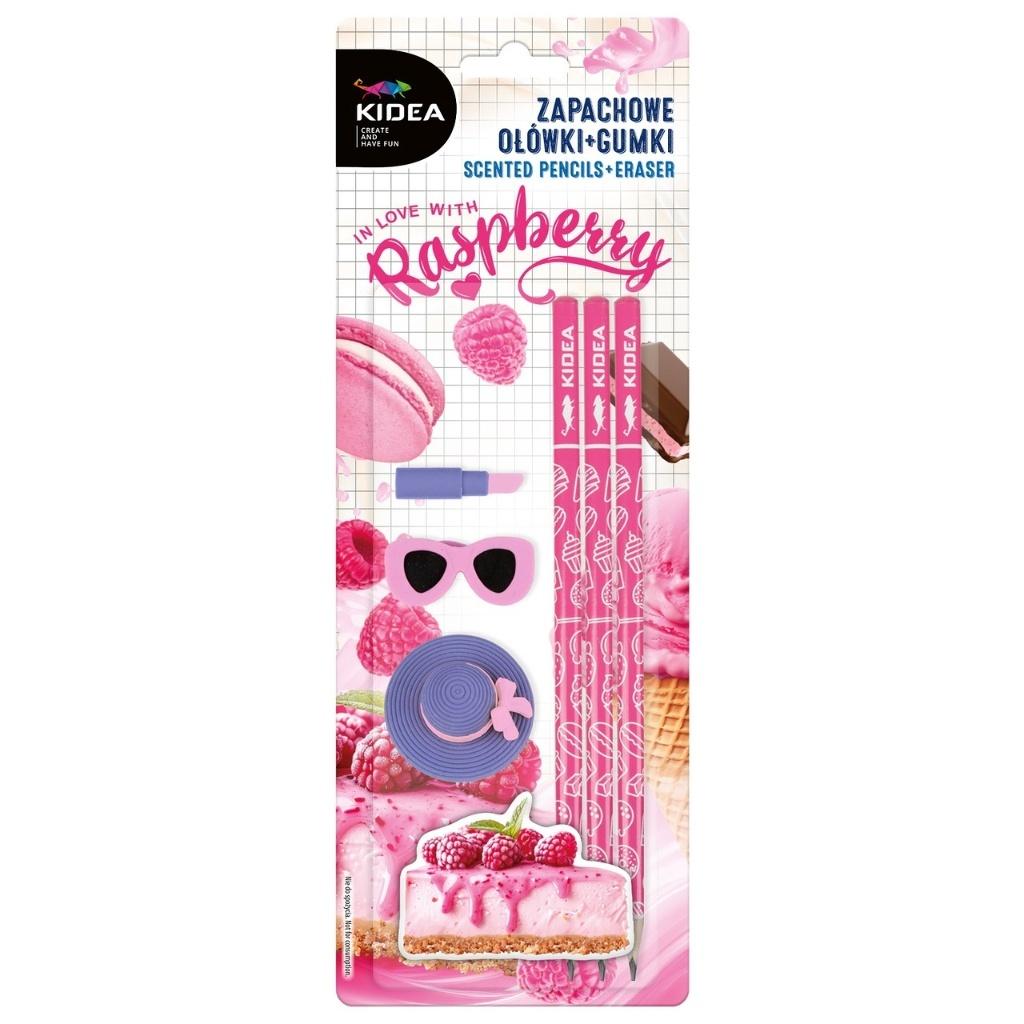 Zapachowe ołówki + gumki malinowy sernik Kidea