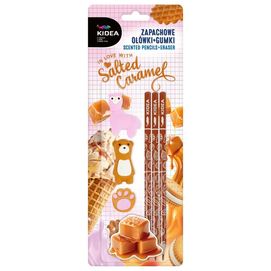 Zapachowe ołówki + gumki słony karmel Kidea
