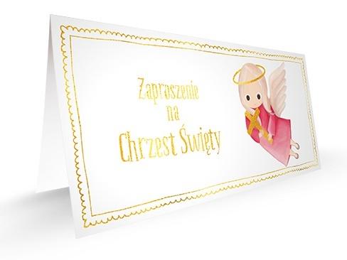 Zaproszenie chrzest dziewczynka - komplet 5 sztuk