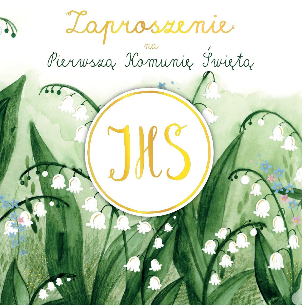 Zaproszenie KW Komunia Konwalie 5 sztuk