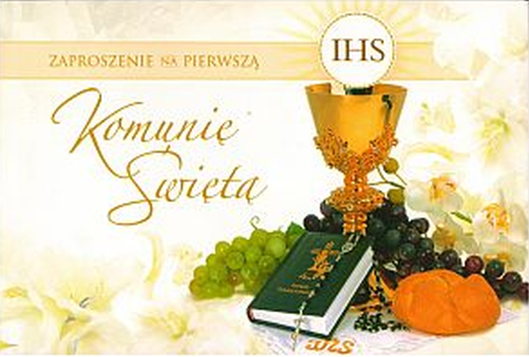 Zaproszenie na pierwszą komunię świętą