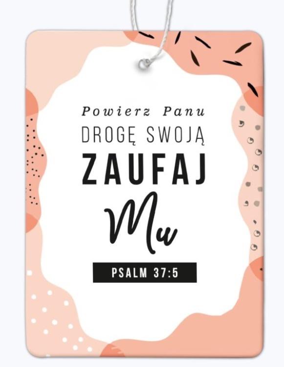 Zawieszka zapachowa - New car Ps. 37:5 łososiowy