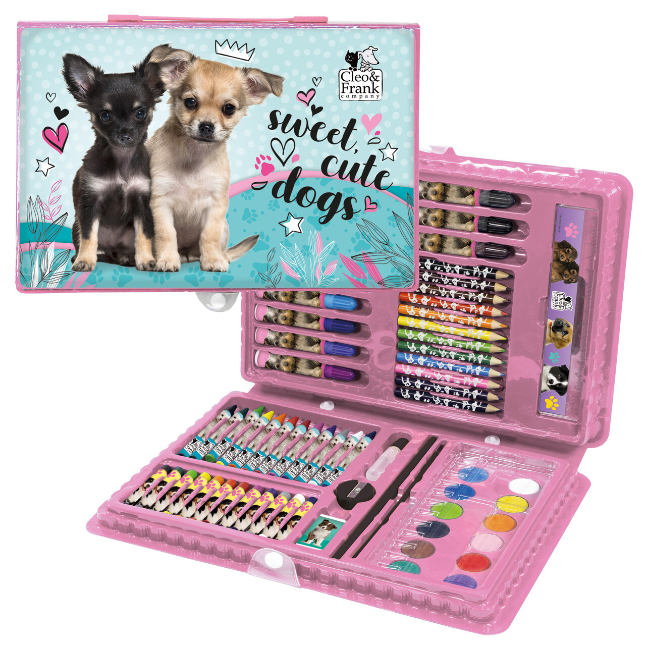 Zestaw artystyczny Cleo i Frank 33 Pies Derform 71 elementów