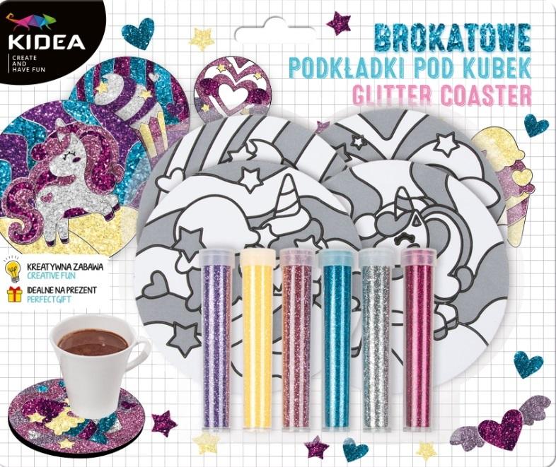 Zestaw kreatywny brokatowe podkładki Bajkowy Świat Kidea