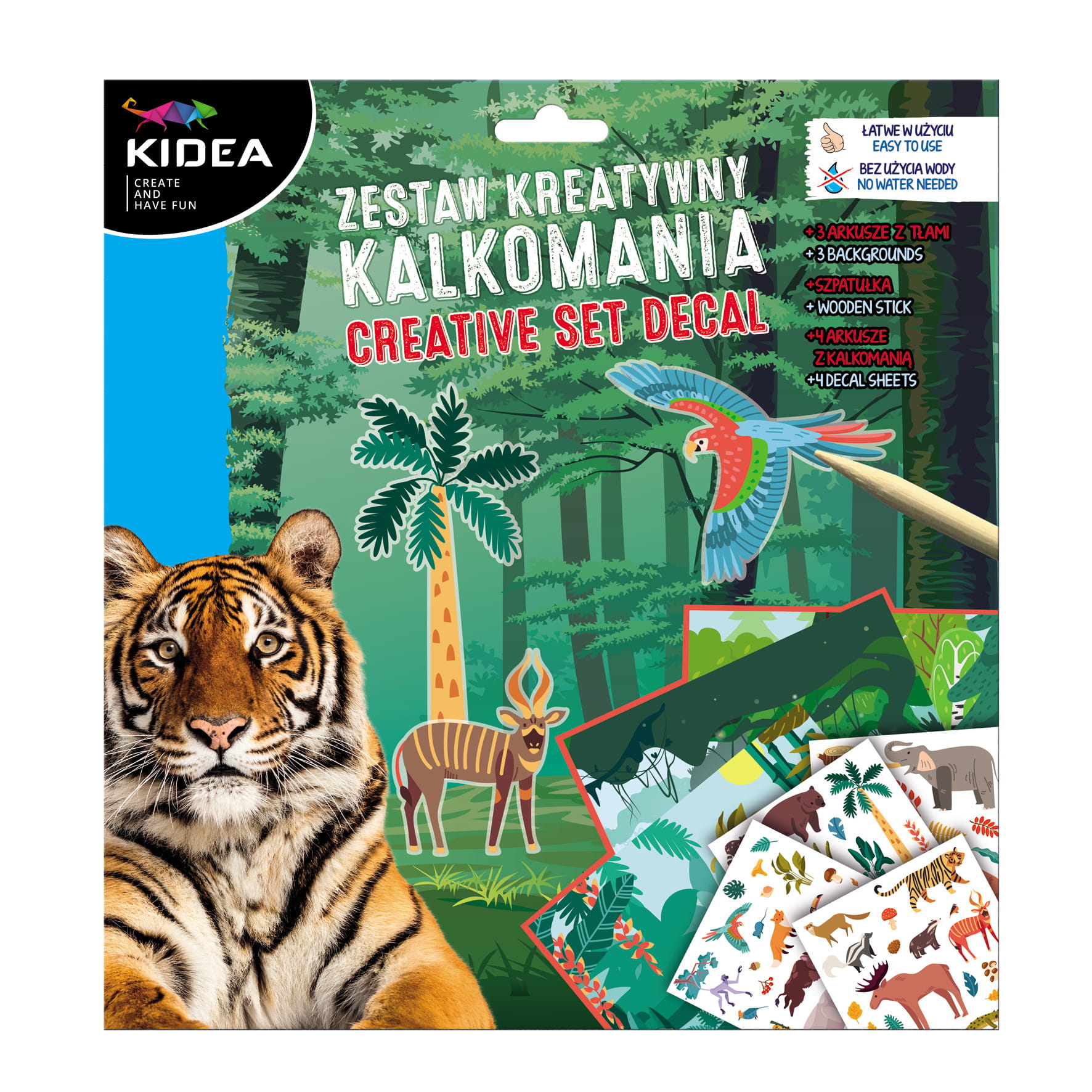 Zestaw kreatywny kalkomania Kidea Zwierzęta