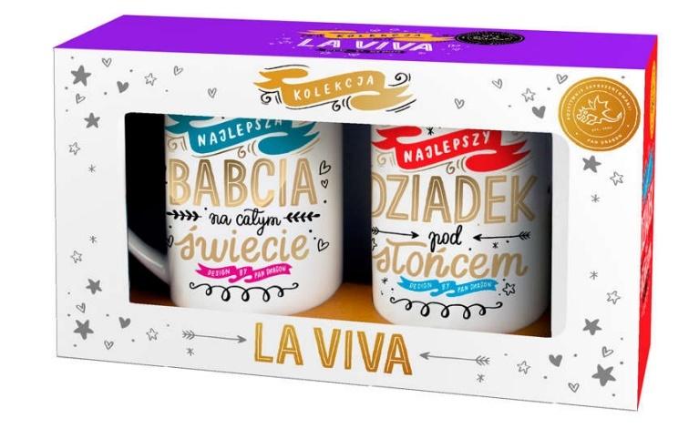 Zestaw kubków La Viva! Gold-Babcia i Dziadek