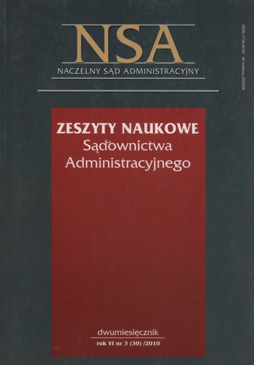 Zeszyty Naukowe Sądownictwa Administracyjnego  2010/03