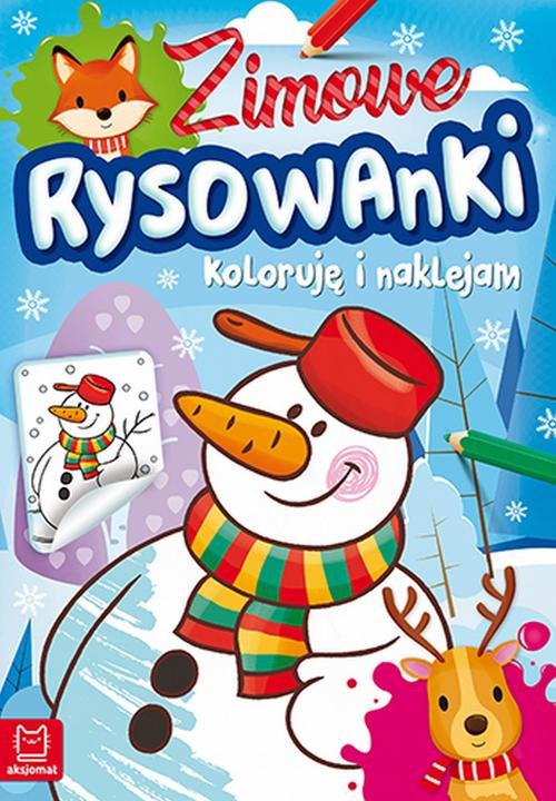 Zimowe rysowanki Koloruję i naklejam