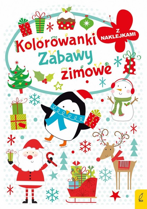 Zimowe zabawy Kolorowanki z naklejkami
